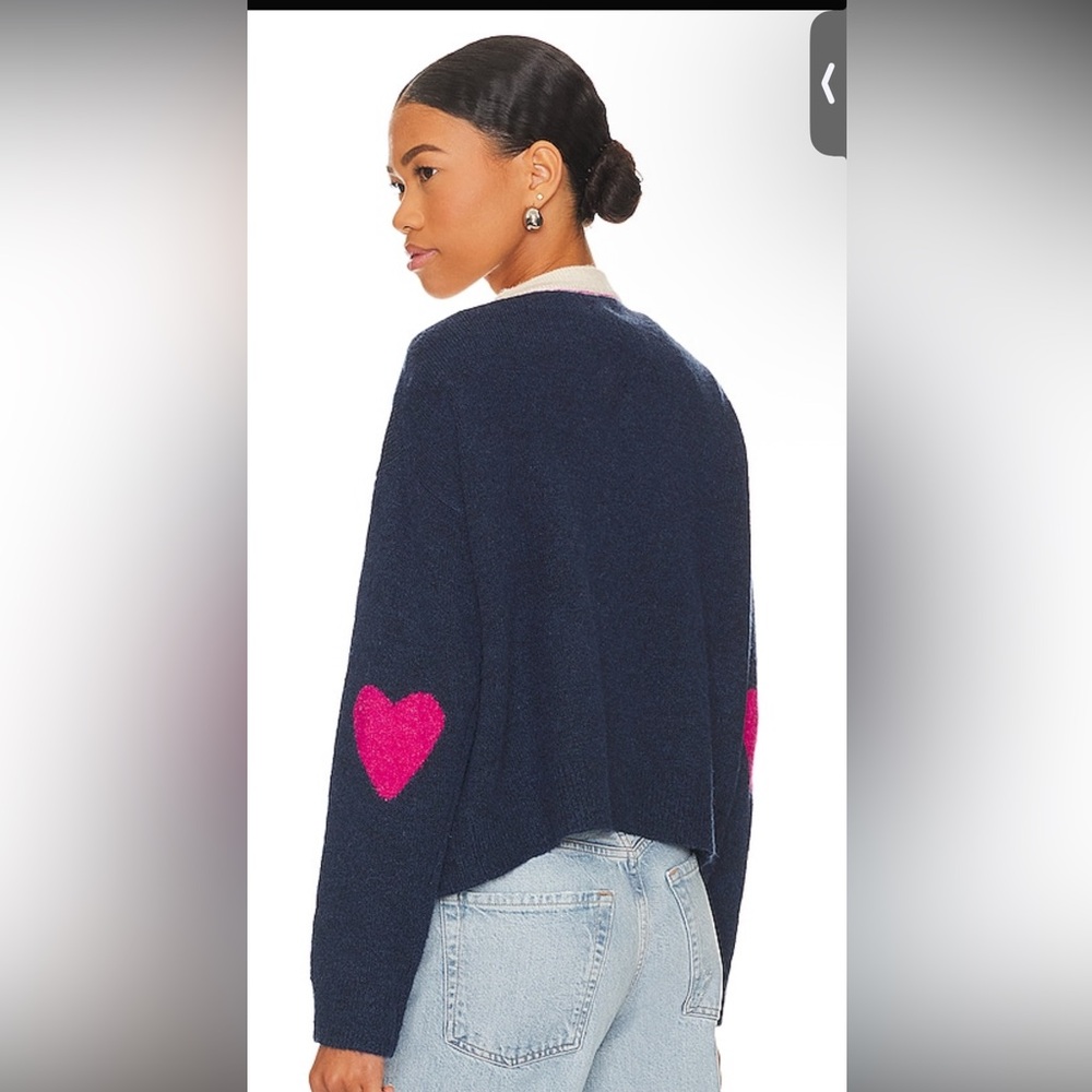 Sundry boxy cardigan in midnight & cream